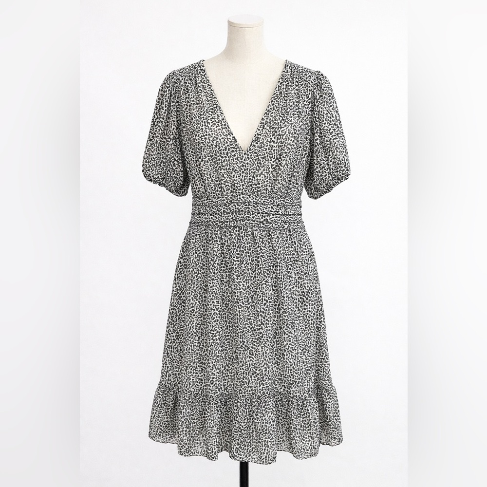 Express Navy Blue and White Patterned Midi Dress